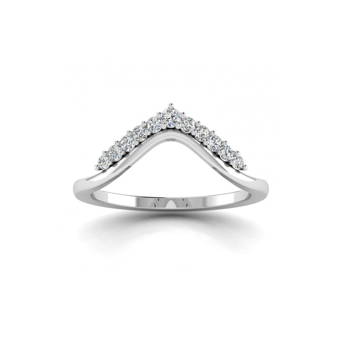 0.22 Carat Diamond Contour Band Ring - Elegant Wedding & Engagement Jewelry for Women - Perfect for Anniversaries, Proposals & Special Occasions