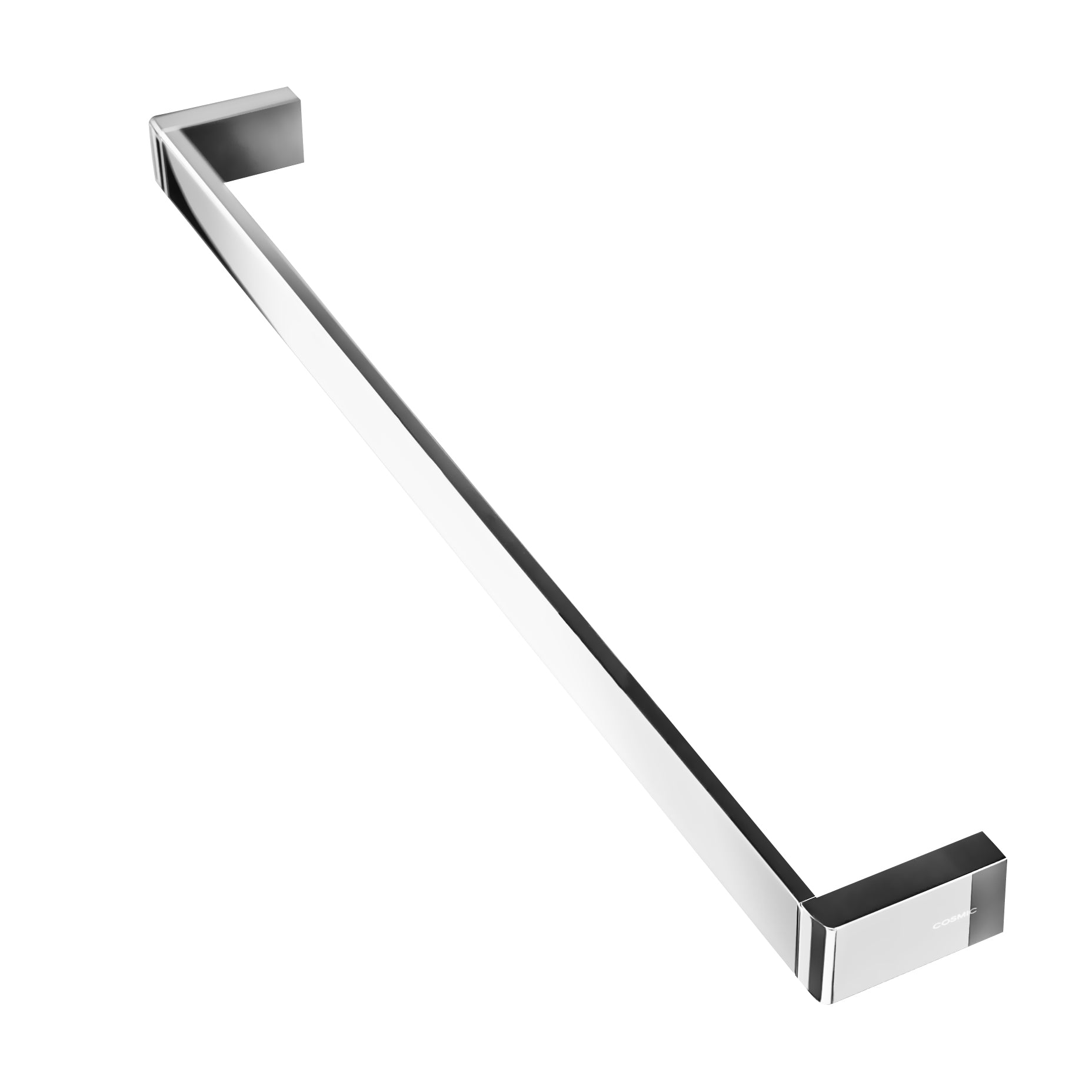 COSMIC Extreme Single Towel Bar - Wall Mounted Brass Bathroom Towel Rack with Chrome Finish - 23.7 x 1.4 x 2.8 Inches (2530165) - Perfect for Bathrooms, Kitchens, and Spa Areas