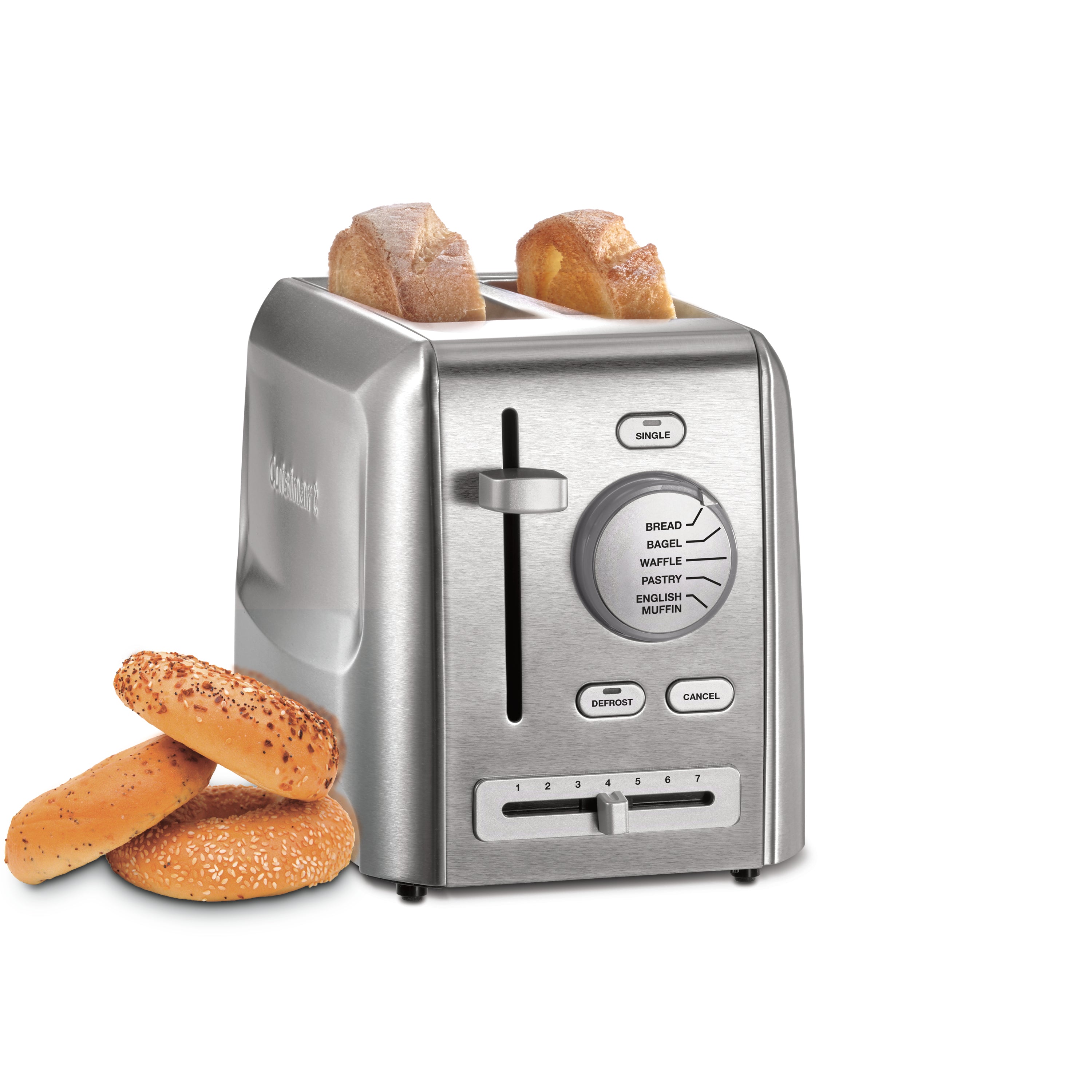 Cuisinart CPT-620C 2-Slice Stainless Steel Toaster - Perfect for Breakfast, Office & Small Kitchens