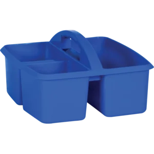 Blue Plastic Storage Caddy Organizer - Portable Bathroom & Kitchen Utility Bin for Shower, Cleaning Supplies, Toys Organization - Durable & Lightweight Home Storage Solution