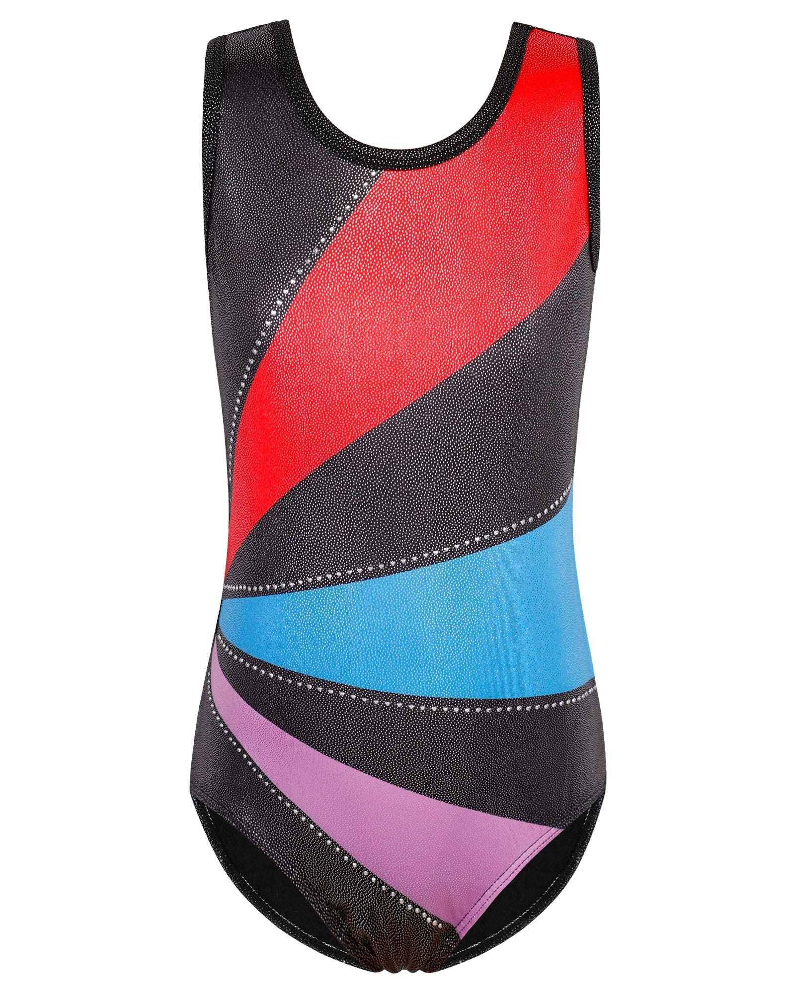 **Girls Gymnastics Leotard with Embroidery & Shiny Aqua Rose Diamond Design – Sparkly Dancewear for Ballet, Cheerleading & Performance**