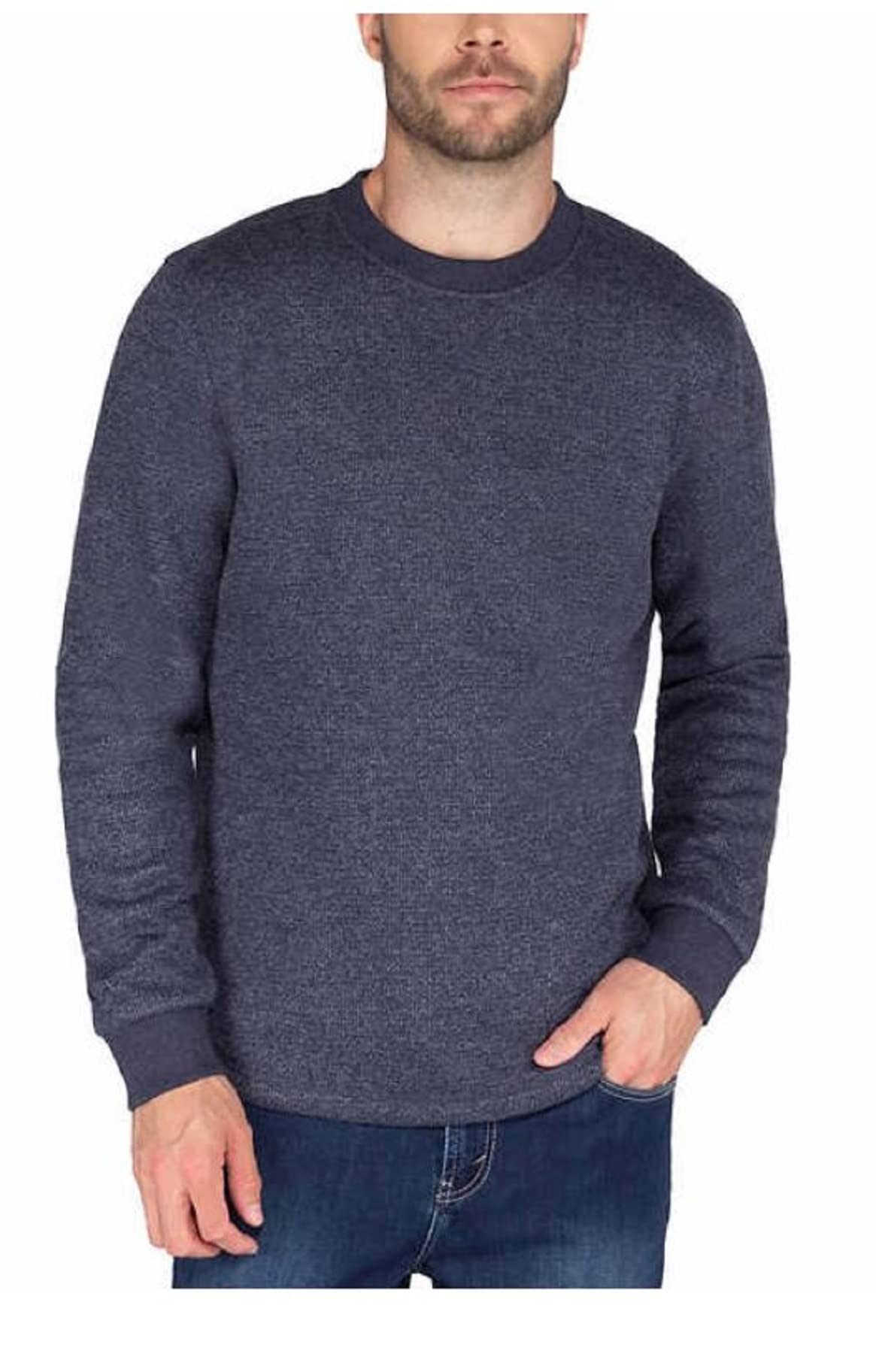 BC Clothing Men’s Fleece Lined Crew Sweatshirt - Warm Winter Pullover for Outdoor Activities & Casual Wear