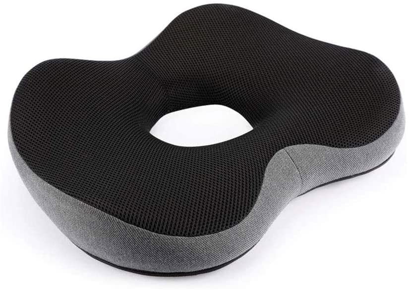 Jiaanu Orthopedic Donut Seat Cushion for Hemorrhoid & Pain Relief - Firm Support Pillow for Coccyx, Sciatica, Pregnancy, Post-Surgery & Bed Sores - Black Medical-Grade Comfort Cushion (Perfect for Office Chairs, Car Seats & Wheelchair Use)