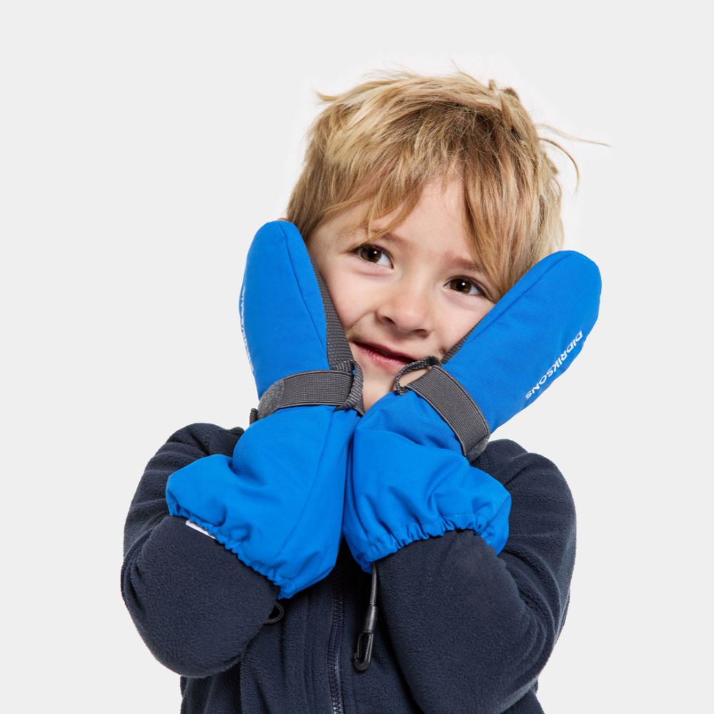Didriksons Biggles Kids Waterproof Ski Mittens - Caribbean Blue - Warm Winter Gloves for Boys & Girls - Perfect for Snowboarding, Sledding & Outdoor Winter Activities