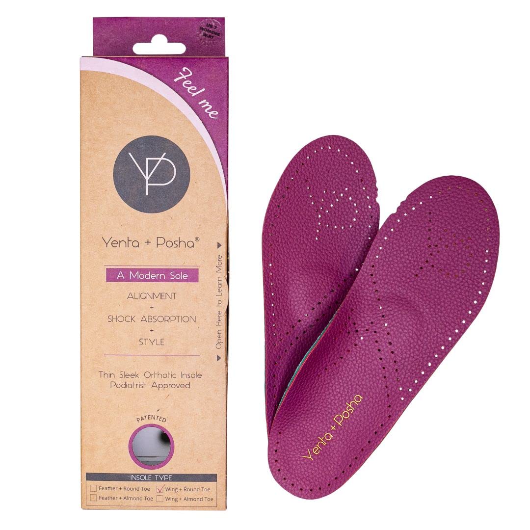 Ultra Thin Comfortable Shoe Insoles for Women - Breathable Arch Support Inserts for Flat Feet, Heel Pain Relief - Perfect for Running, Walking, Work & Daily Use (5 Wing Round Toe Design)