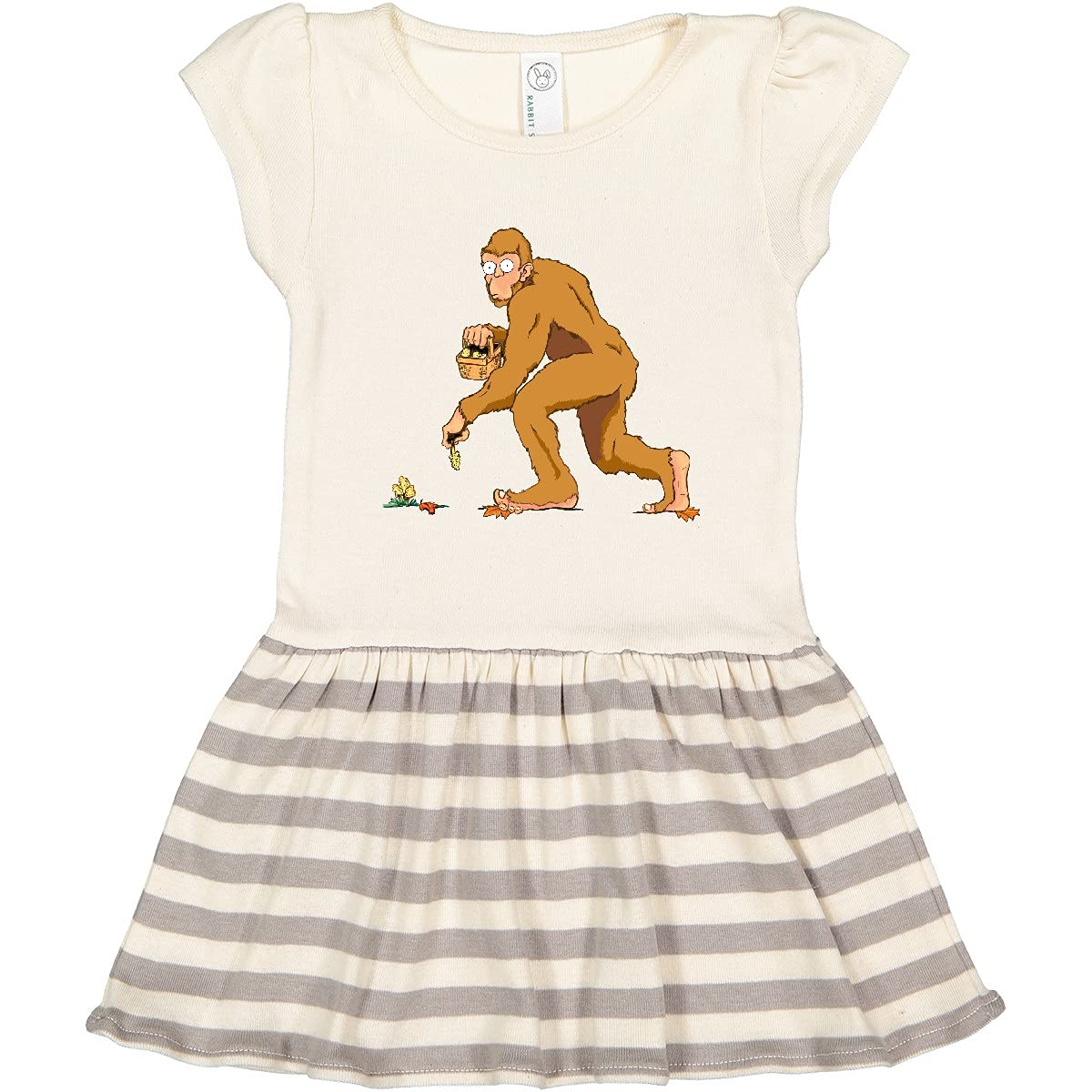 Inktastic 'Bigfoot Surprise' Toddler Dress - Cute Bigfoot Print Baby Girl Outfit for Casual Wear, Playdates & Family Photos | Soft Cotton Kids Clothing