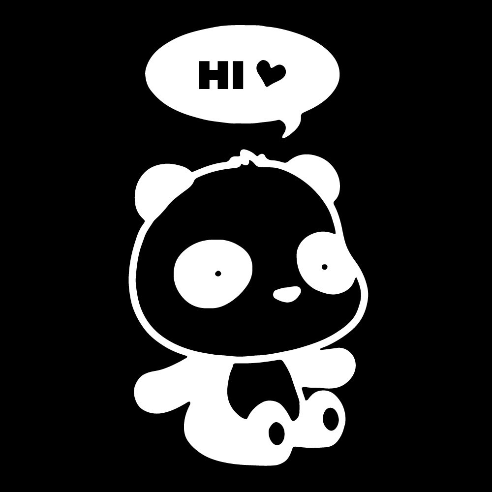 Cute Panda Thought Bubble Vinyl Decal Sticker - White Cartoon Sticker for Laptop, Phone, Car & Wall Decoration