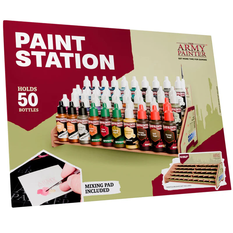 Army Painter Paint Station - Premium 50 Warpaint Set for Miniature Painting | Perfect for Warhammer, D&D, and Tabletop Gaming Hobbyists