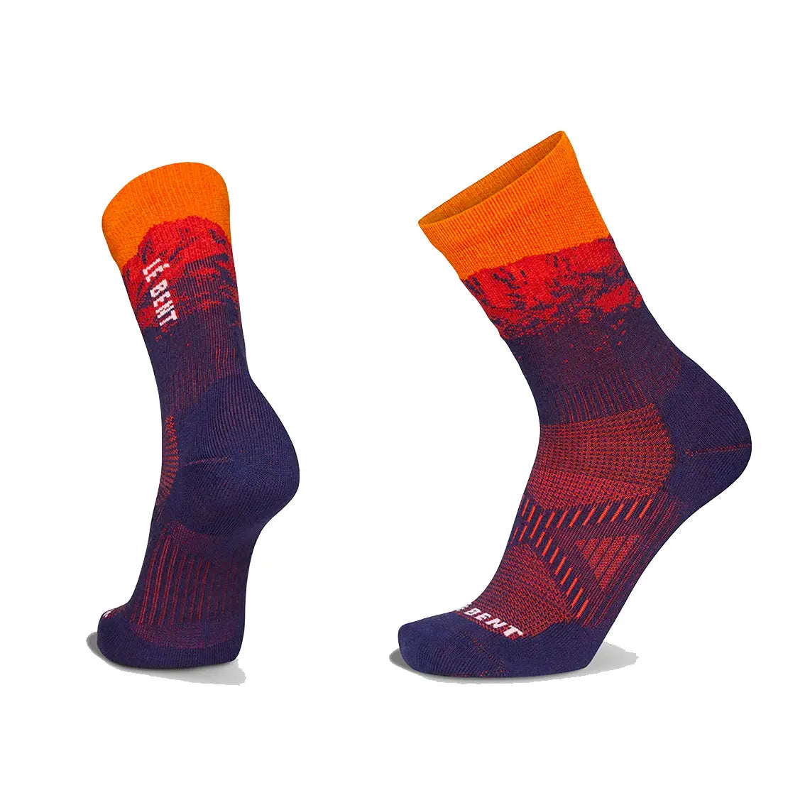 Le Bent Mickey Graglia Pro Series Zero Cushion Trail 3/4 Crew Socks - Iris Color - Moisture Wicking & Breathable for Hiking, Running & Outdoor Activities