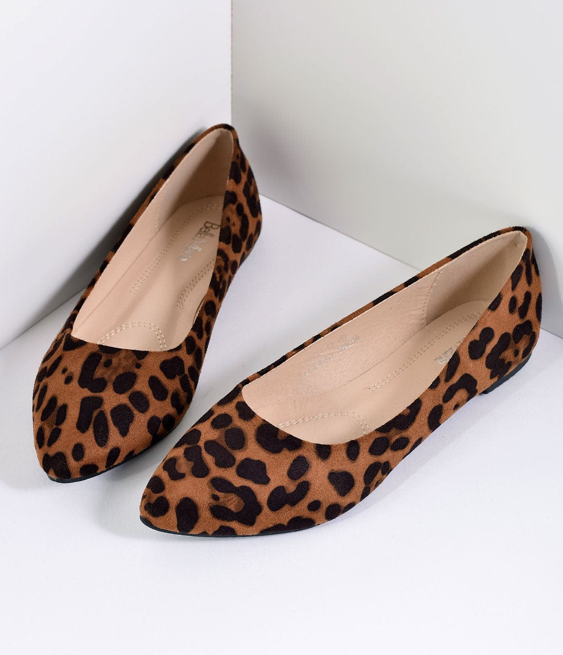 Leopard Print Suede Pointed Toe Flats for Women - Comfortable Slip-On Ballet Shoes - Perfect for Office, Casual Wear & Date Nights