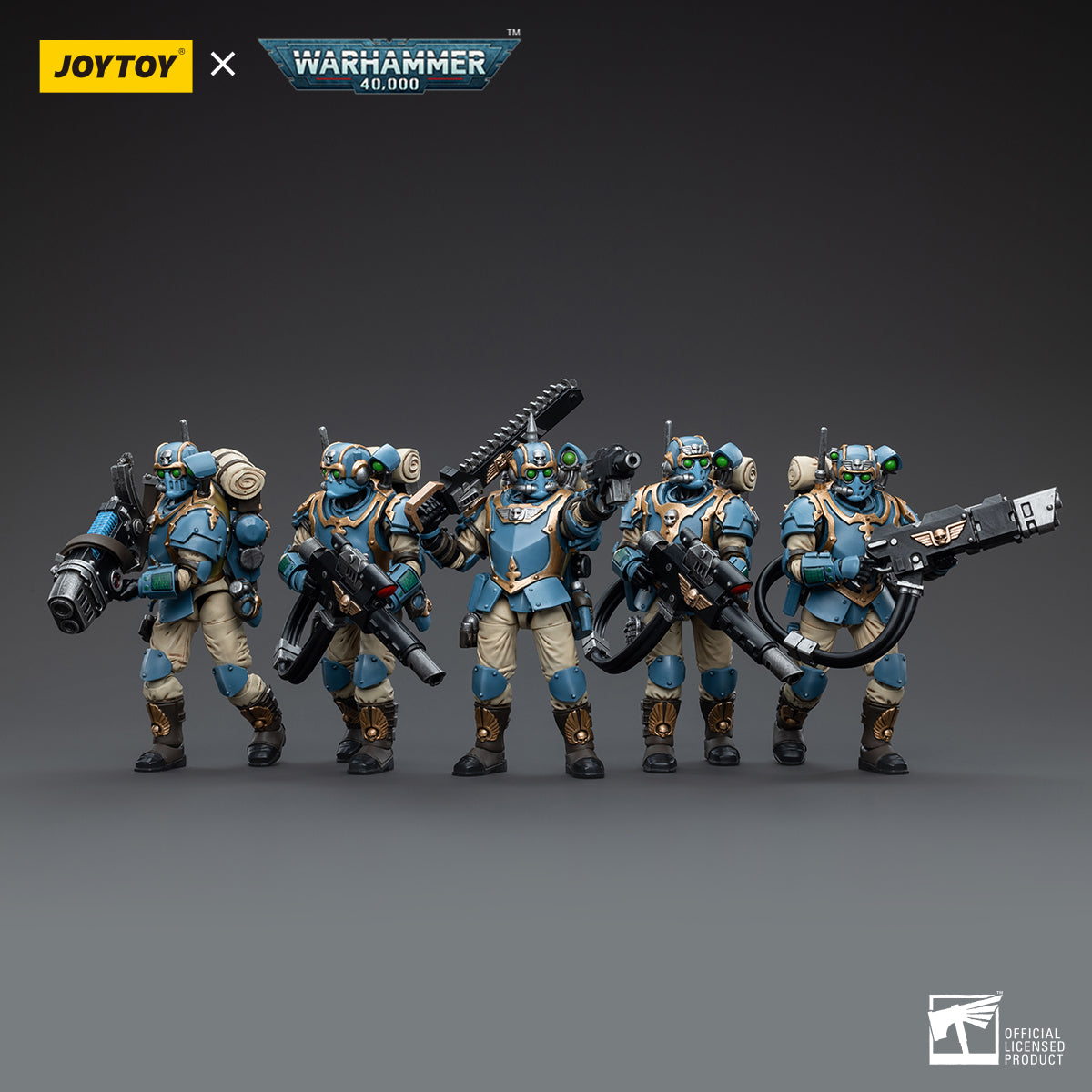 1/18 JOYTOY 3.75-inch Astra Militarum Tempestus Scions 55th Kappic Eagles Action Figure Set (5pcs) - Perfect for Warhammer 40K Collectors, Tabletop Gaming & Display
