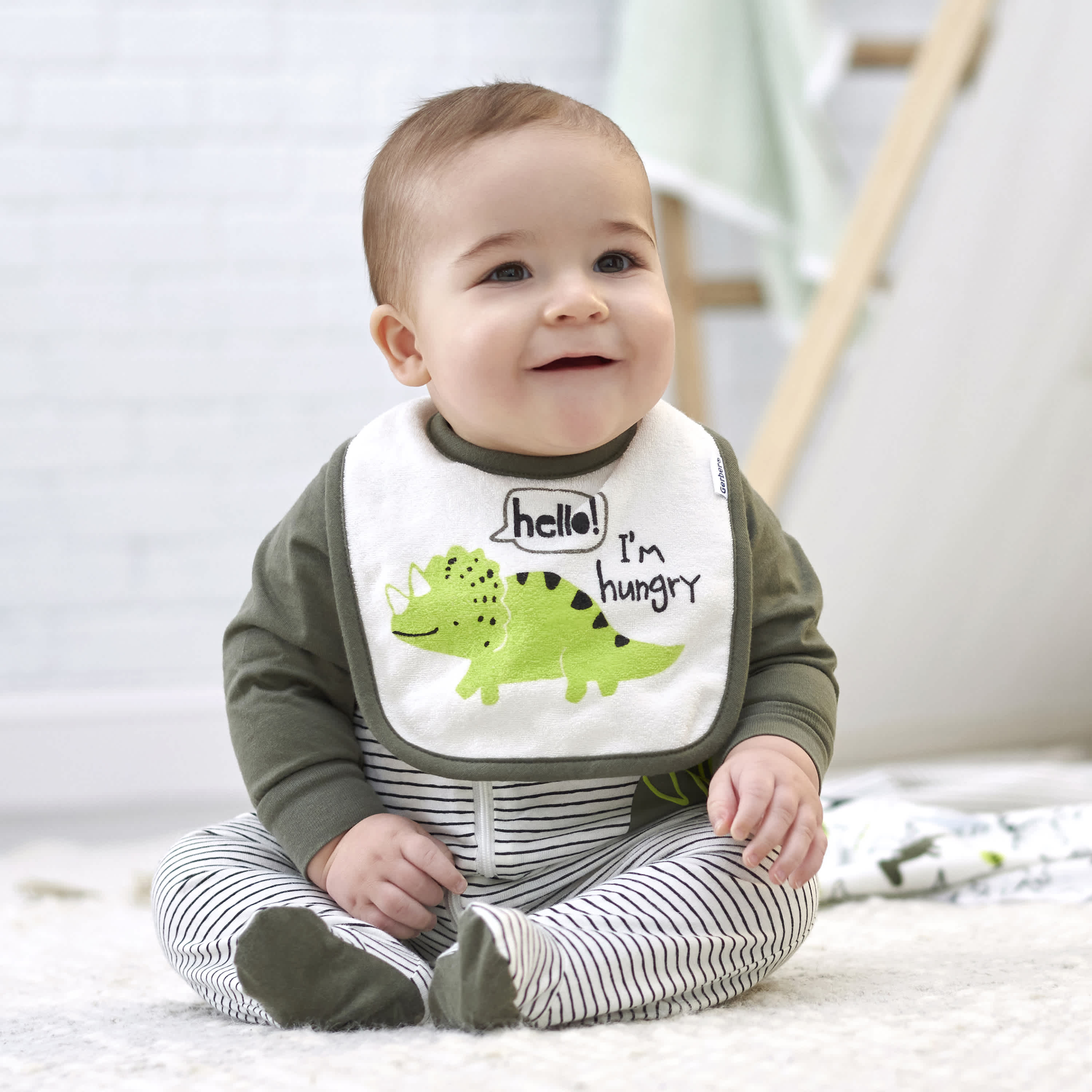 3 Pack Baby Boys Dinosaur Drool Bibs - Soft Absorbent Bibs for Feeding & Teething - Perfect for Mealtime, Playtime & Toddler Activities