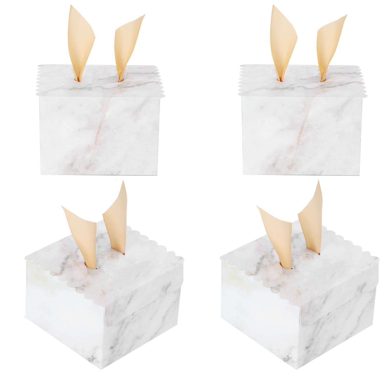 Elegant Wedding Candy Gift Box - Marble Gold Wings for Parties & Gifts
