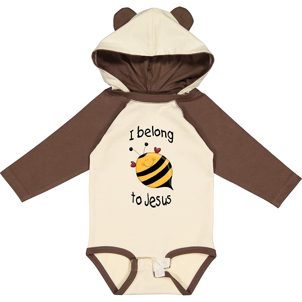 Inktastic I Belong to Jesus Baby Long Sleeve Creeper - Soft Christian Outfit for Infants, Baptism, Church & Family Gatherings
