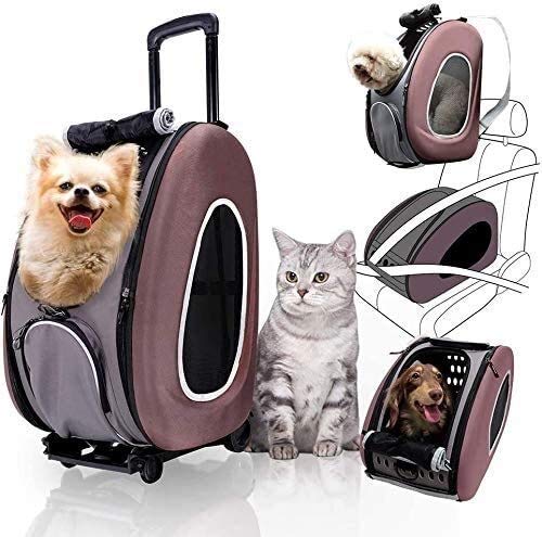 4-in-1 Multi-Function Pet Stroller & Dog Carrier Backpack - Convertible Shoulder Bag, Baby Stroller for Small Dogs & Cats - Lightweight & Durable (Green) - Perfect for Travel, Shopping & Outdoor Adventures