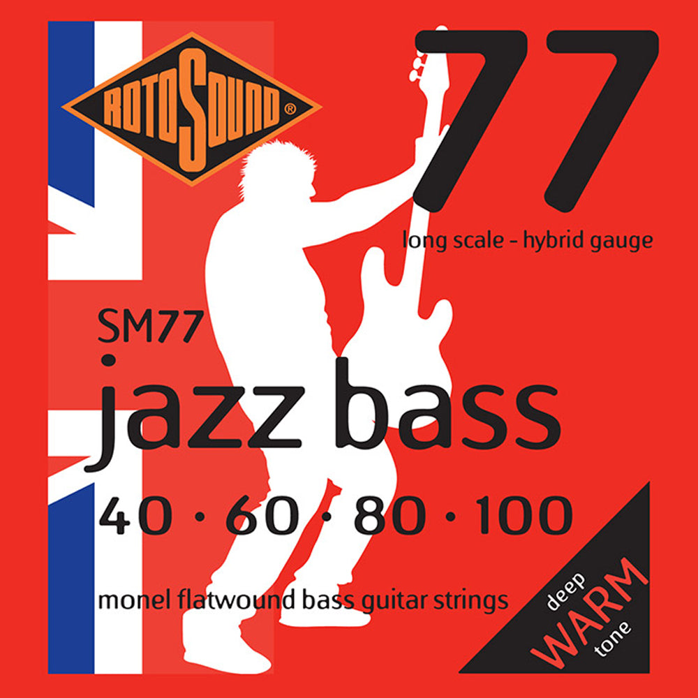 Rotosound SM77 Hybrid Bass Guitar Strings - Long-Lasting & Versatile for Rock, Jazz & Studio Recording