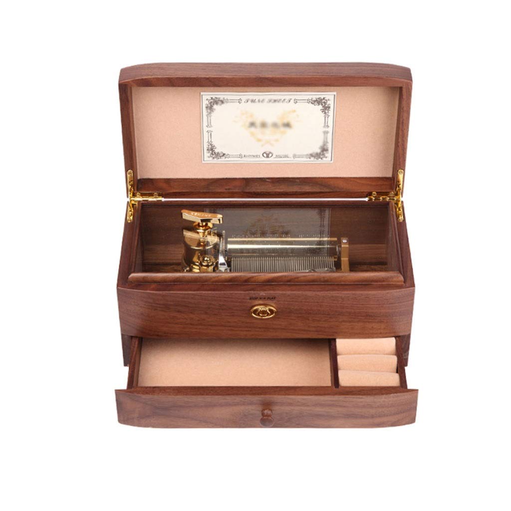 Handmade Wooden Music Jewelry Box for Girls - Birthday, Christmas & New Year Gift - 50cm Brown Musical Jewelry Storage Box - Perfect for Jewelry Organization & Special Occasion Gifting