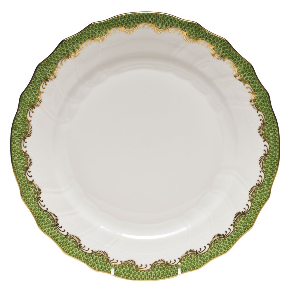 Evergreen Fish Scale Pattern Ceramic Dinner Plate Set - Elegant and Durable Porcelain Plates for Everyday Use, Fine Dining, and Special Occasions