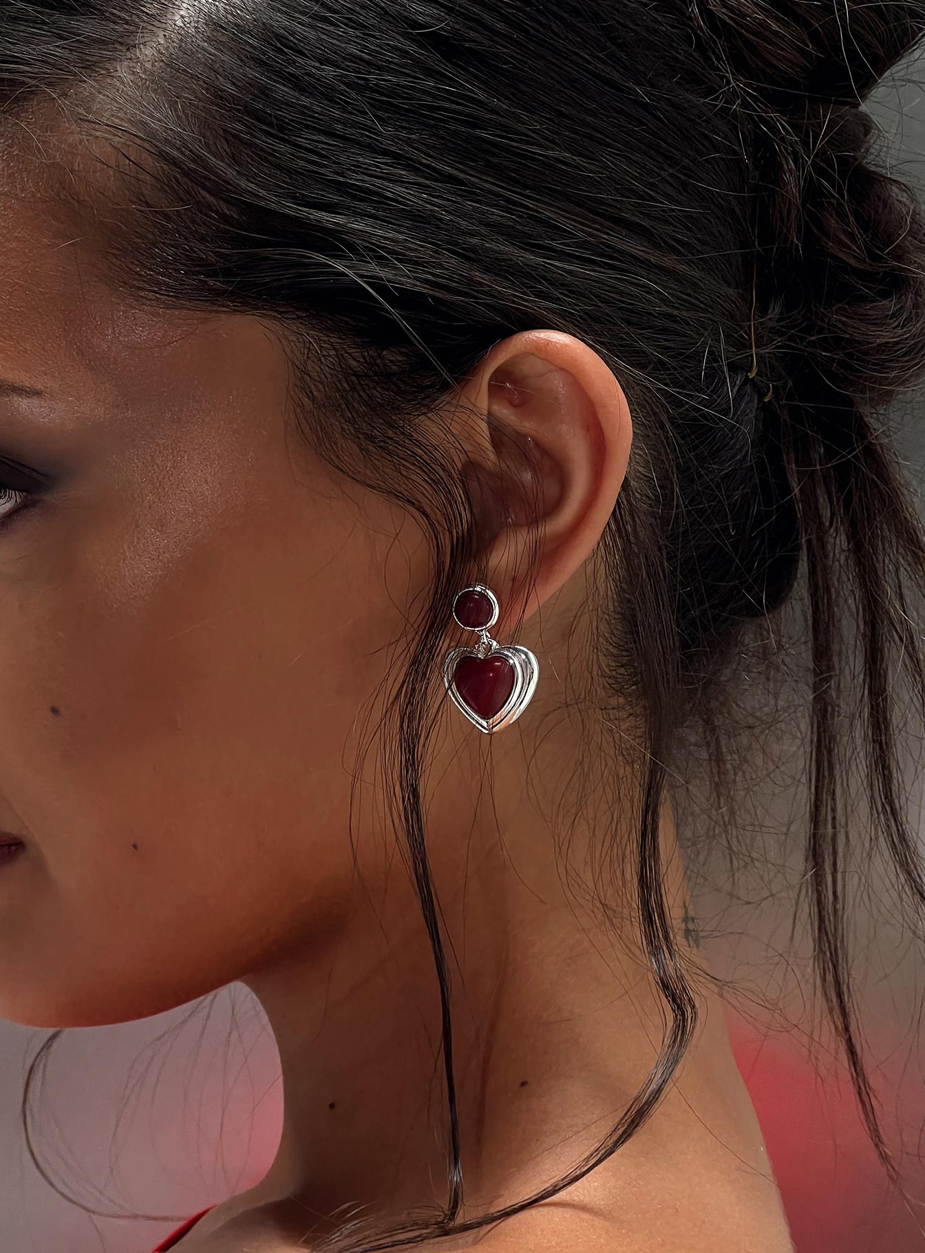 Blanchette Silver & Red Earrings for Women - Elegant Dangle Earrings for Party, Wedding & Everyday Wear