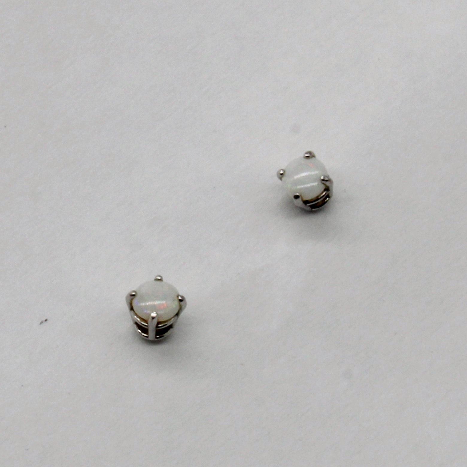 0.10ctw Opal Stud Earrings for Women - Genuine Australian Opal Gemstone Jewelry - Perfect for Everyday Wear, Gift Giving & Special Occasions