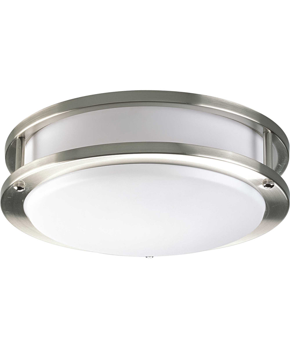 10 3/8 Inch LED Flush Mount Ceiling Light in Brushed Nickel - Energy Efficient Modern Lighting for Bedroom, Kitchen, Hallway & Closet