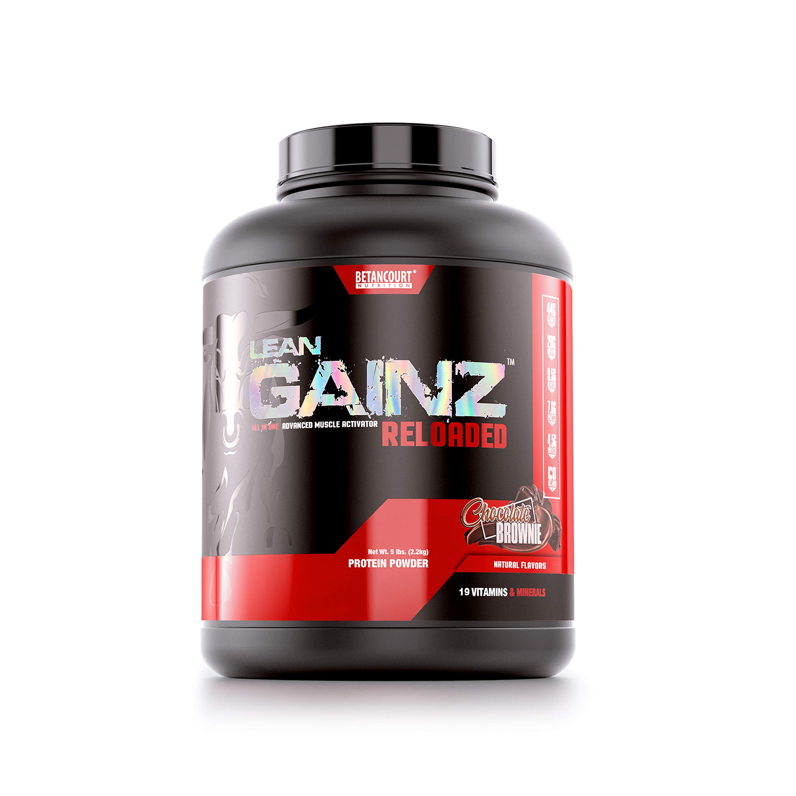 Betancourt Nutrition Lean Gainz Protein Blend - 5.3 lb Chocolate Brownie Powder with Natural Protein, Carbs & Healthy Fats | 16 Servings for Muscle Recovery & Post-Workout Nutrition