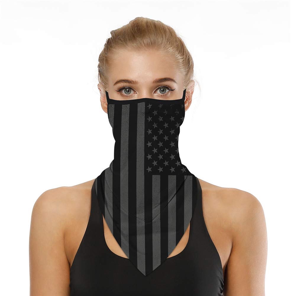 Tinyones Neck Gaiter with Ear Loop - Breathable Triangle Scarf & Seamless Bandana for Outdoor Sports, Hiking, Running, Cycling, and Winter Protection