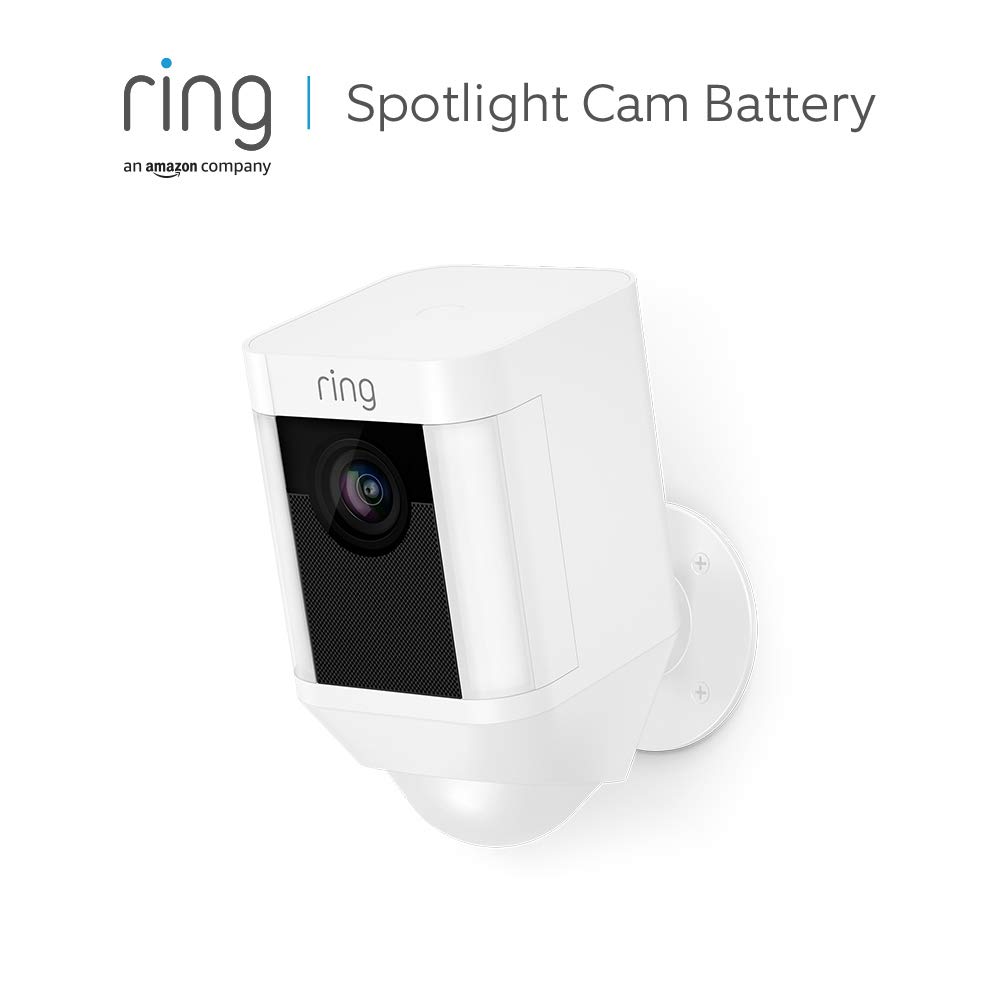 Certified Refurbished Ring Spotlight Cam Battery HD Security Camera - Wireless Outdoor Camera with Motion Detection, LED Spotlight, Siren Alarm & Two-Way Talk | Battery Powered | Works with Alexa | Ideal for Home Security, Garage Monitoring & Backyard Surveillance (Includes 30-Day Ring Home Free Trial)