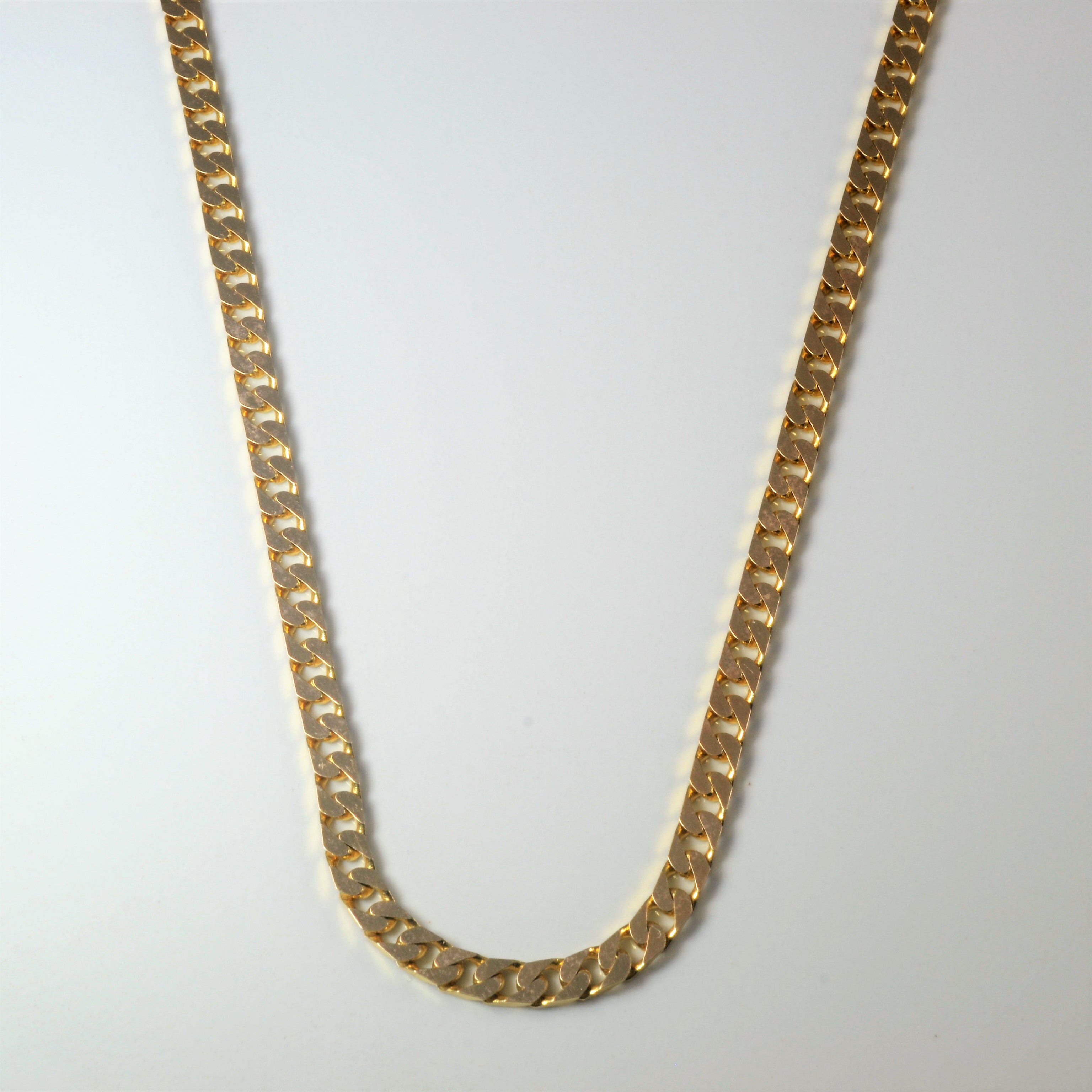 10K Yellow Gold Curb Link Chain 23