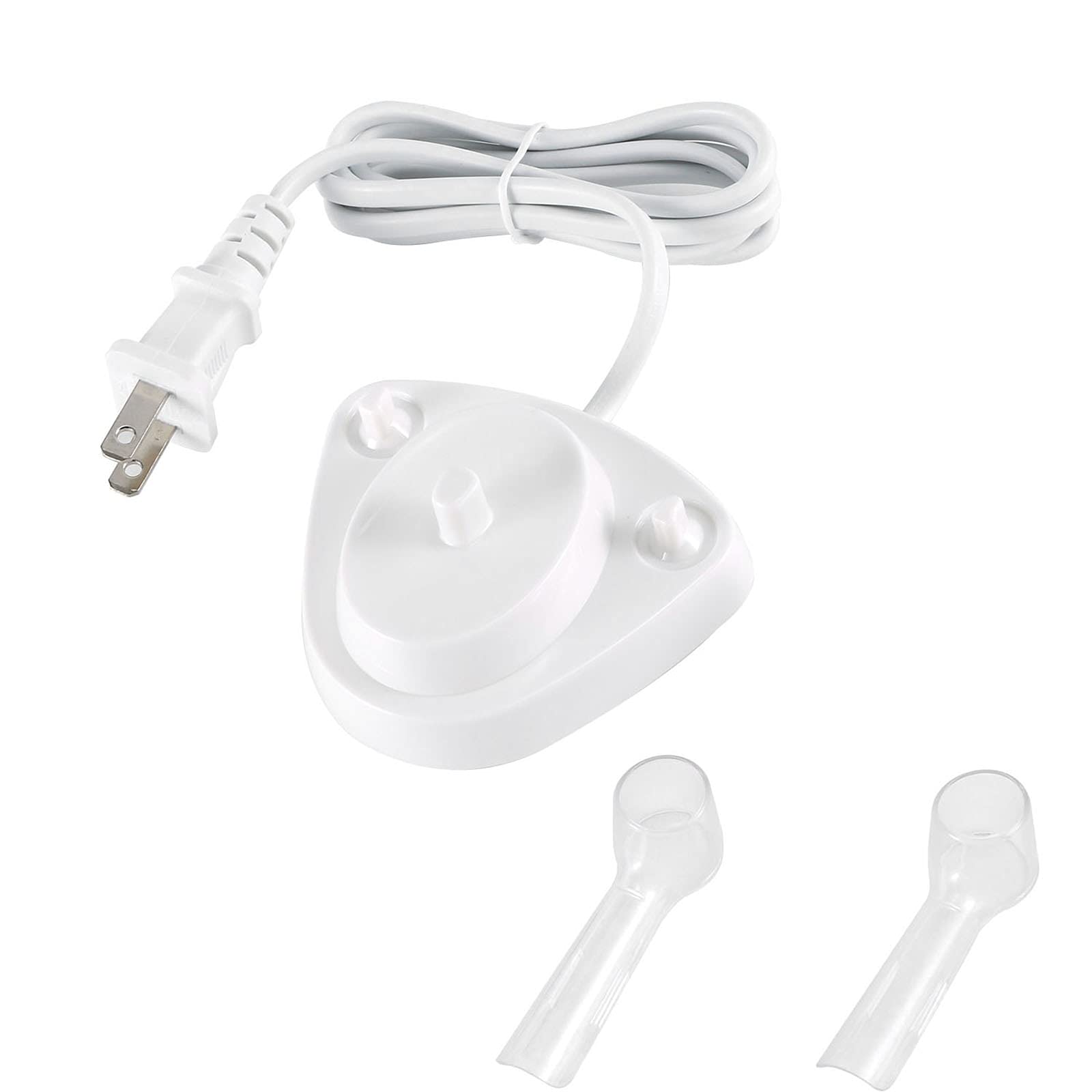 Oral-B 3757 Electric Toothbrush Charger - Portable Inductive Charging Base with Power Cord, 2 Toothbrush Head Holders & 2 Dust Caps - Perfect Travel Replacement for Oral-B Smart Series (Ideal for Home, Office & Vacation Use)