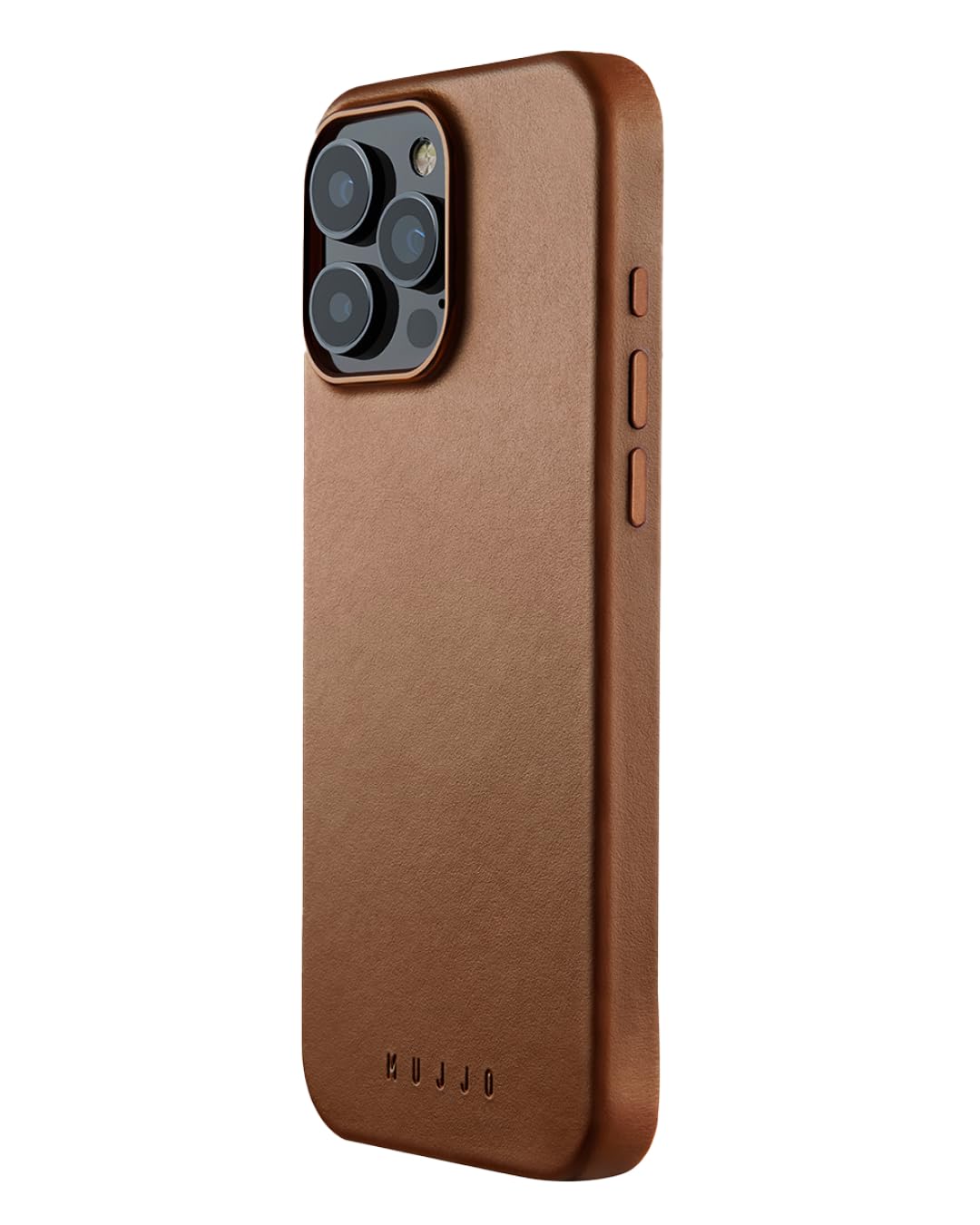 Mujjo Premium European Leather Phone Case for iPhone 16 Pro Max - MagSafe Compatible, Slim Protective Cover with Enhanced Camera Protection | Recycled Eco-Friendly Materials | Tan Brown | Perfect for Work, Travel & Everyday Use