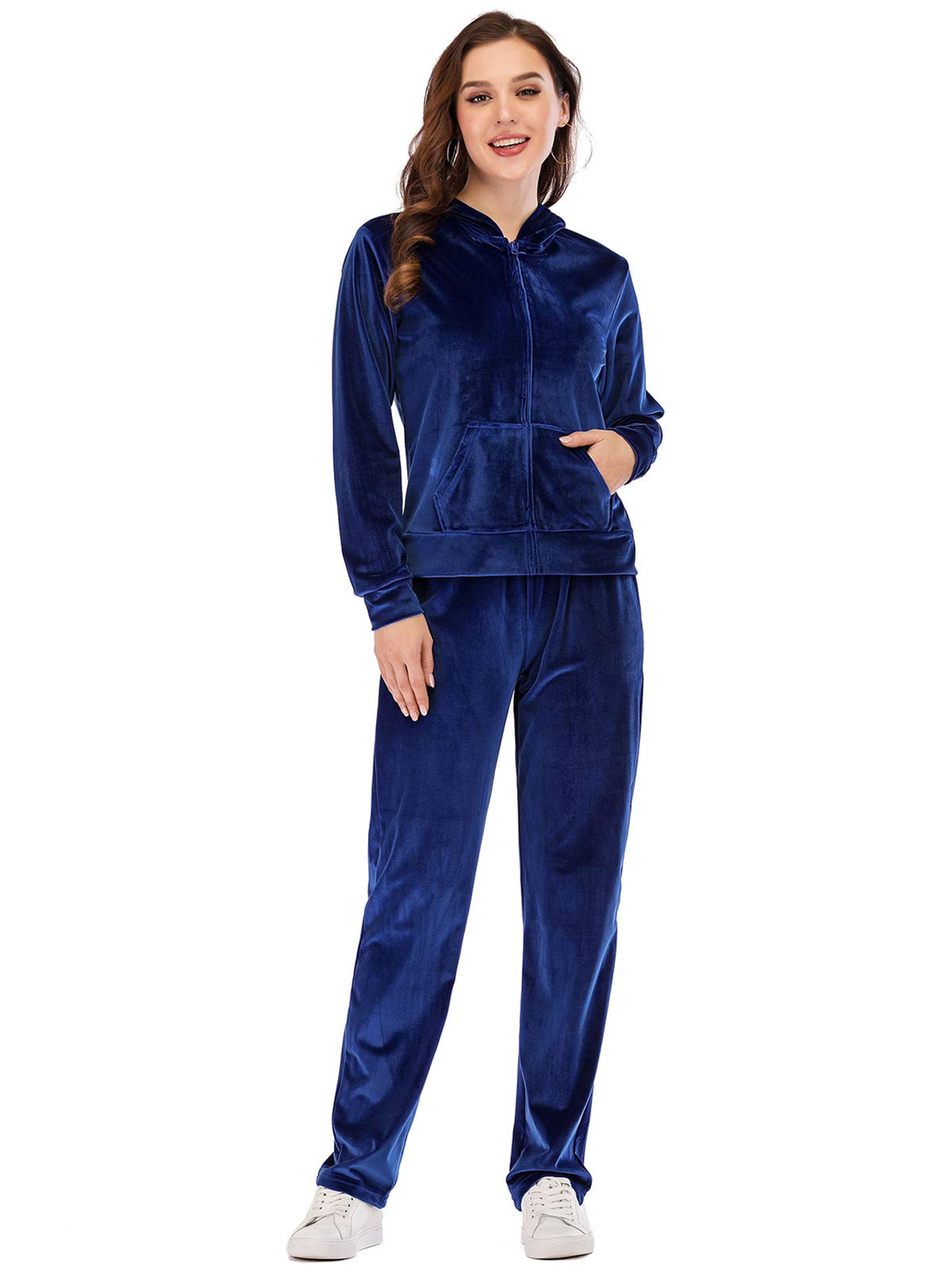 Women's 2-Piece Sweatsuit Set - Zip-Up Hoodie & Jogger Sweatpants | Comfortable Tracksuit for Running, Gym, Lounge & Casual Wear