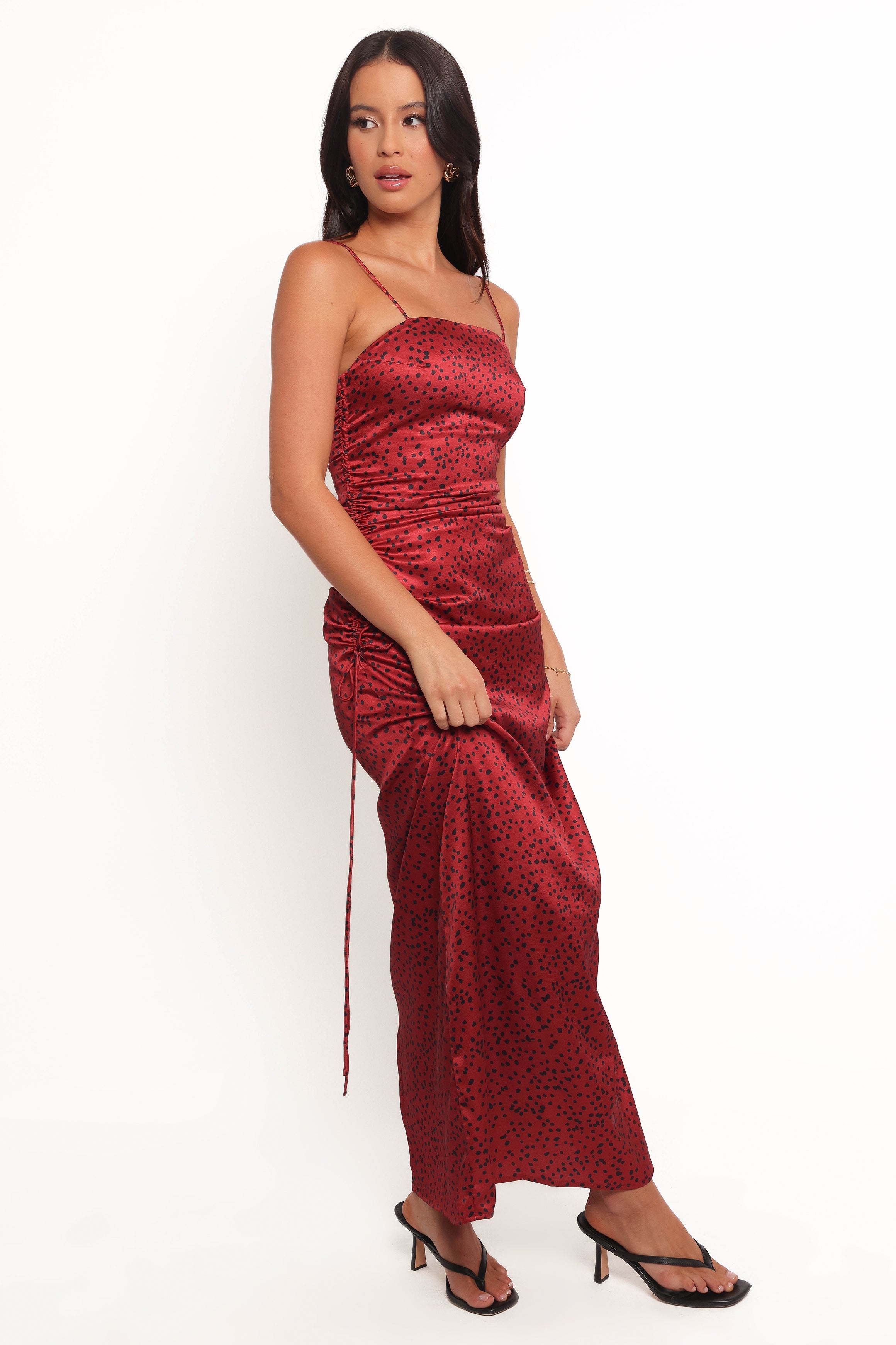 Enid Midi Dress for Women - Elegant Red Flowy Summer Dress for Casual Wear, Date Night & Vacation | Plus Size Options Available