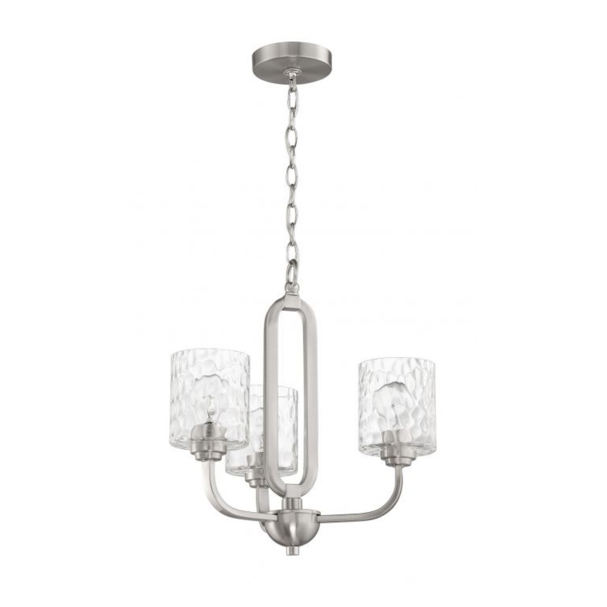 Craftmade Collins 3-Light Brushed Polished Nickel Chandelier - Elegant Ceiling Light Fixture for Dining Room, Bedroom, or Living Room Decor