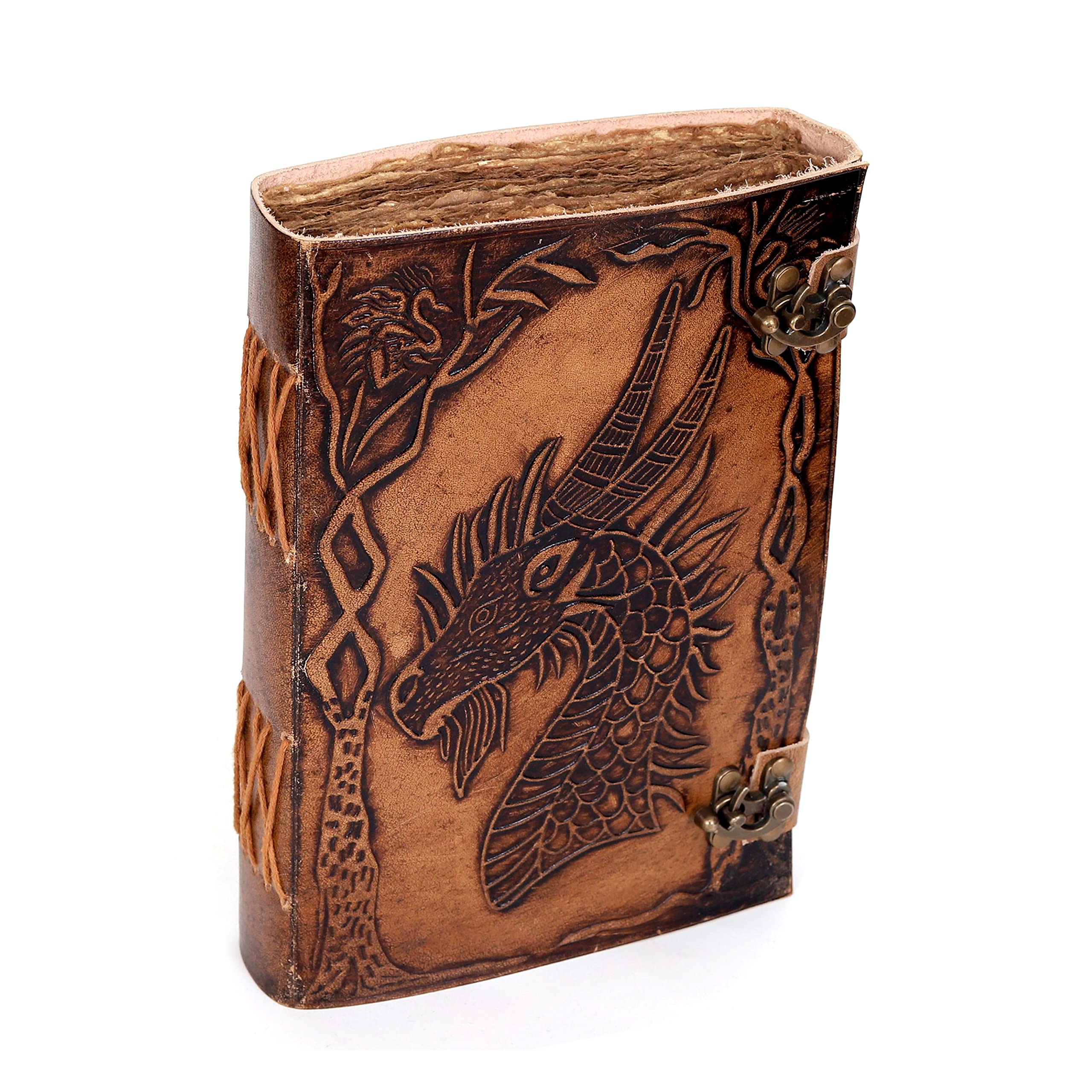 Vintage Dragon Leather Journal - 10x7 Inch Handmade Notebook for Women & Sketching