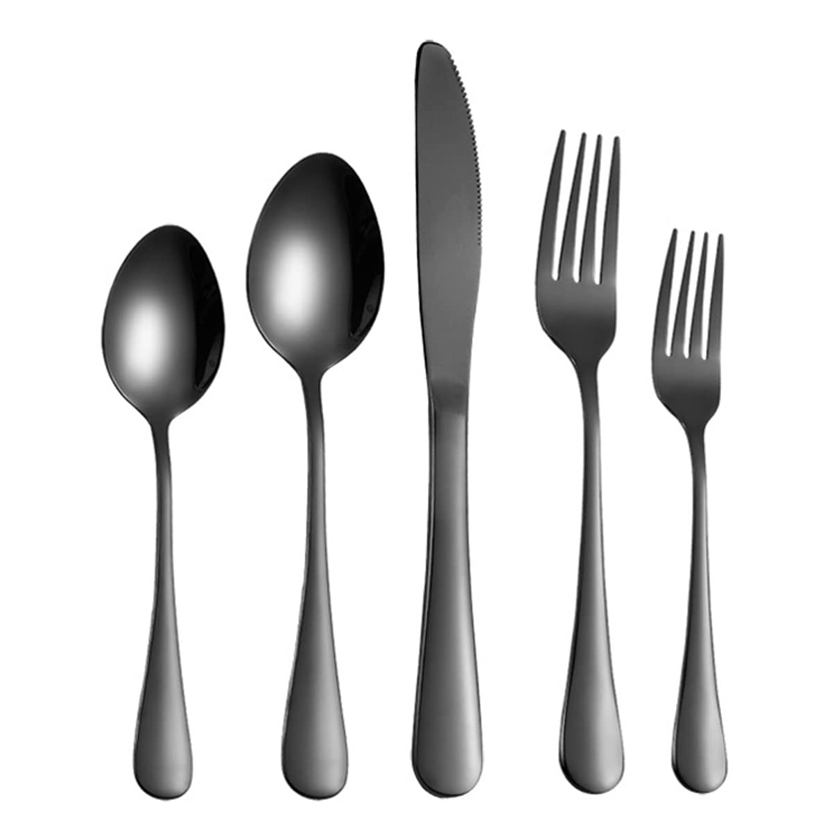 Premium 30-Piece Stainless Steel Flatware Set for 6 - Mirror Polished Black Silverware Cutlery Set for Home, Kitchen, Restaurant & Hotel - Dishwasher Safe Utensils - Perfect for Dinner Parties, Weddings & Everyday Dining
