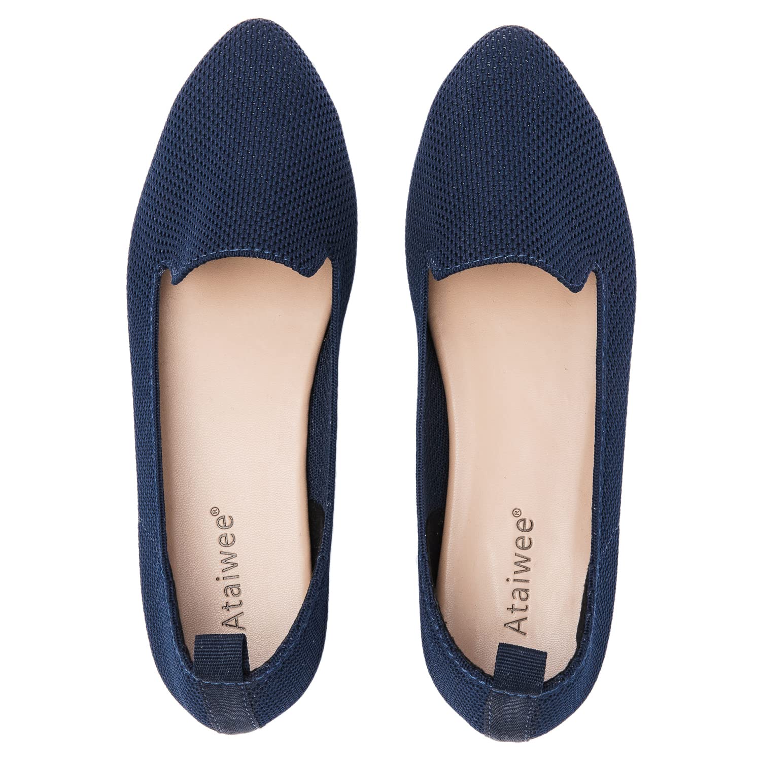 Ataiwee Women's Ballet Flats - Breathable Knit Slip-On Comfortable Flat Shoes for Work, Walking & Casual Outfits | Fashionable & Lightweight Dress Shoes for Daily Wear