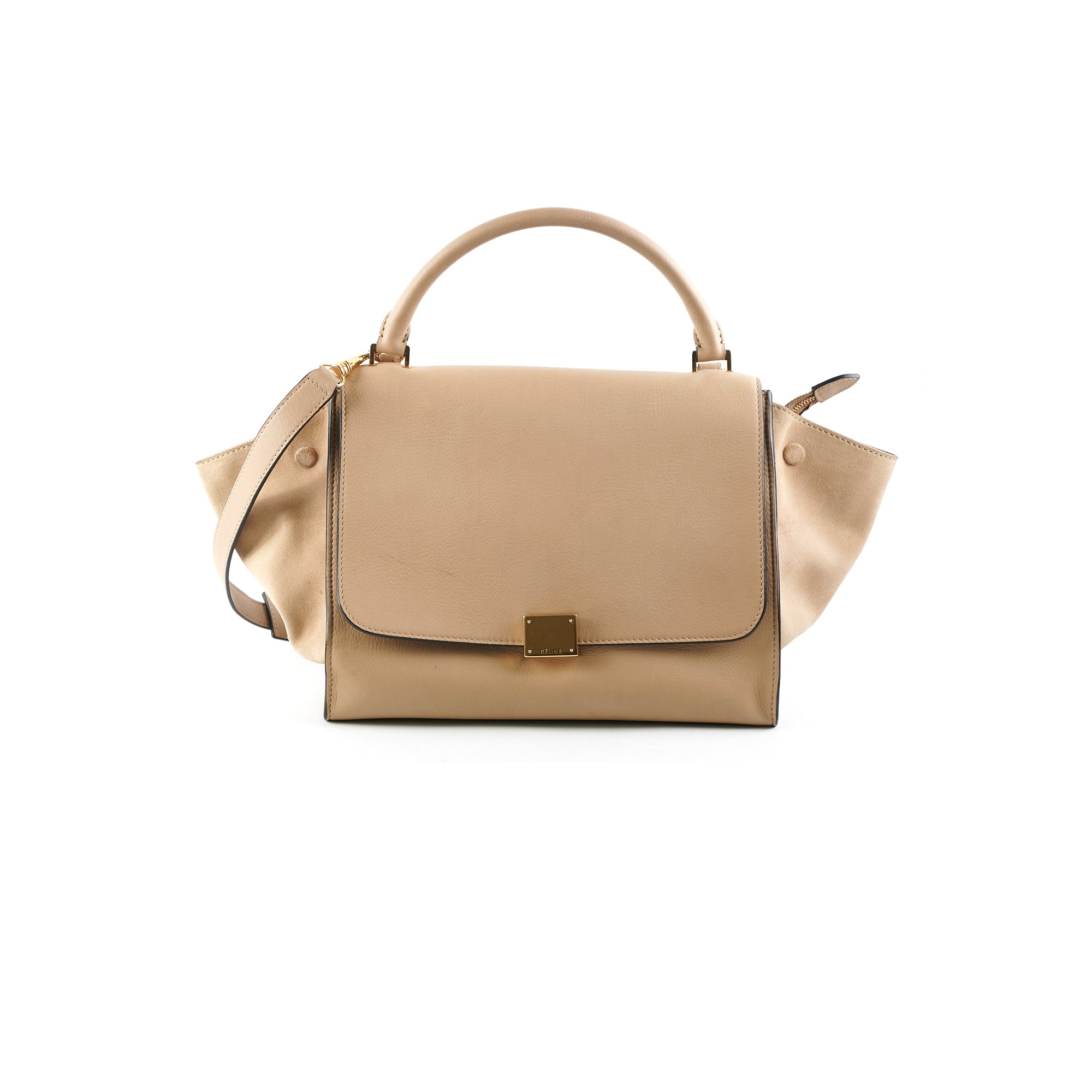 Celine Small Trapeze Bag in Beige - Luxury Leather Crossbody Handbag for Women | Perfect for Work, Travel & Everyday Use