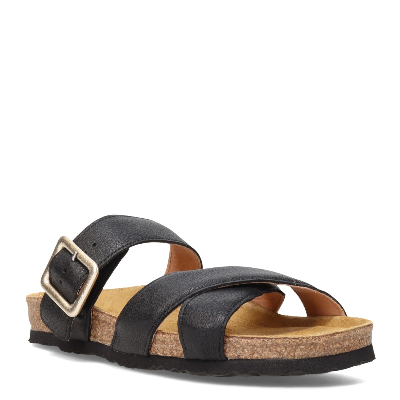 NAOT Women's Chicago Leather Slip-On Slide Sandals - Black Size 36 Medium (B,M) | Comfortable Casual Shoes for Walking, Travel & Everyday Wear