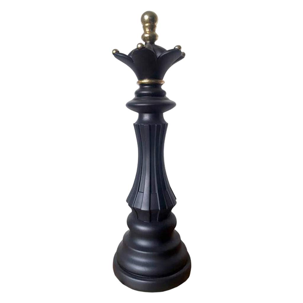 Resin Chess Queen Figurine - 12x12x37cm Antique Sculpture for Collectors, Home Decor, and Chess Board Game Accessories | Perfect for Desktop Display, Wine Cabinet Decor, and Gift Giving