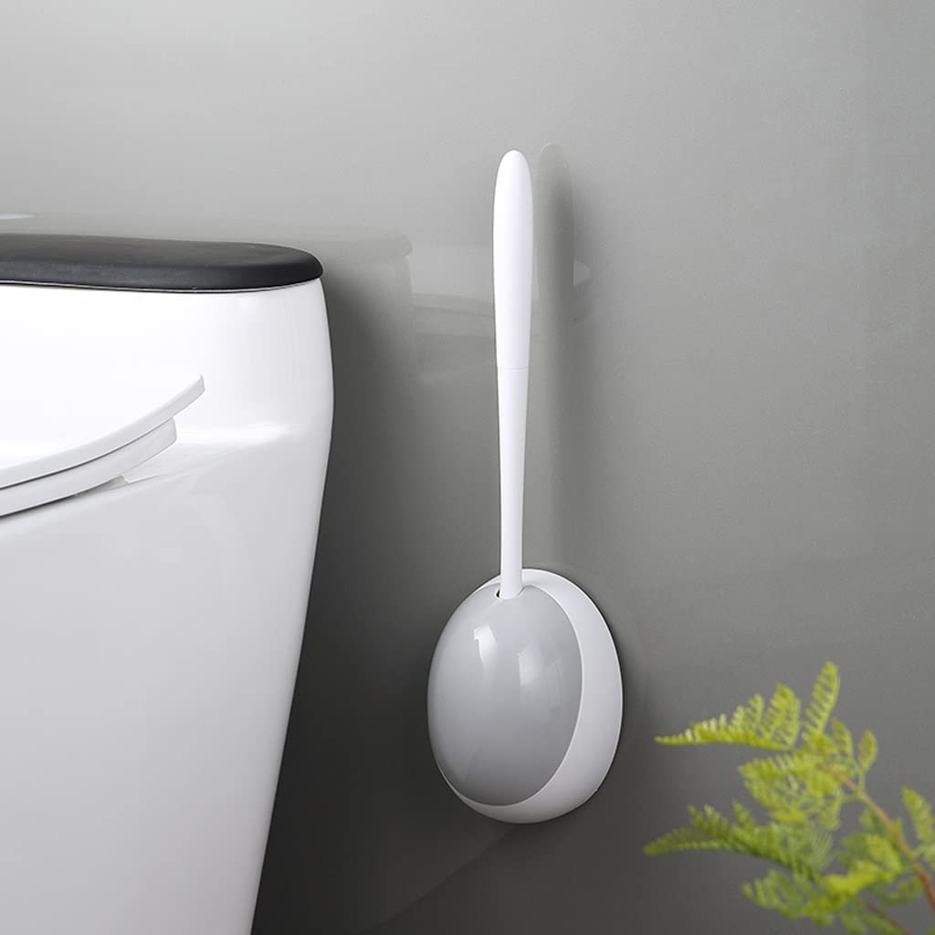 WIONC Silicone Toilet Brush - Wall Mounted Bathroom Cleaning Tool with Drainable Design for Hygienic WC Accessories | Perfect for Modern Homes, Apartments & RV Bathrooms