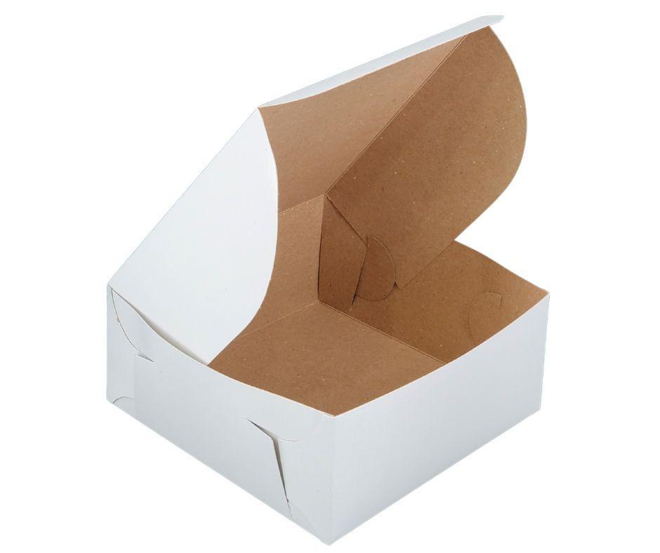 Premium White Cake Boxes 6x3.25x3 Inches - Eco-Friendly Bakery Packaging for Cupcakes, Muffins & Desserts - Perfect for Parties, Weddings & Gift Giving