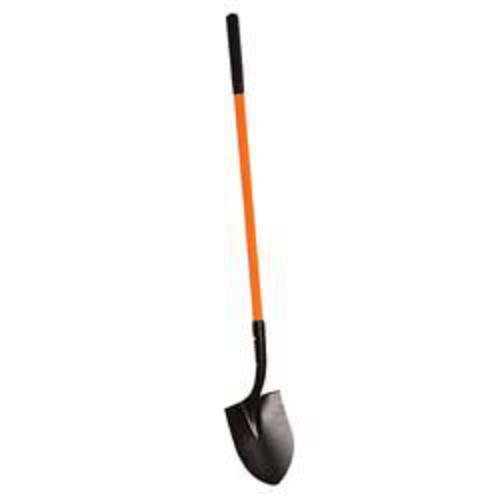 A.M. Leonard Closed Back Round Point Shovel with Fiberglass Handle - 48 Inch Durable Garden Tool for Digging, Planting & Landscaping