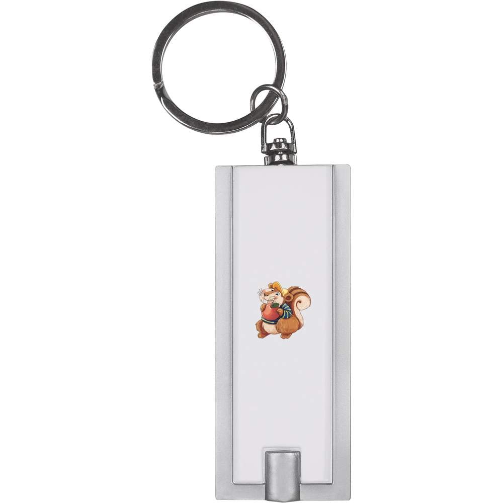 Squirrel & Apple Keychain LED Flashlight - Compact Portable Light for Keys, Camping, Hiking & Emergency Use (KT00029497)