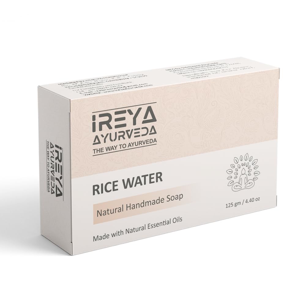 Natural Rice Water Soap with Rosemary & Coconut Oil - Handmade, Vegan, Moisturizing Bar Soap for Face & Body Care - Perfect for Dry Skin & Daily Cleansing Routine