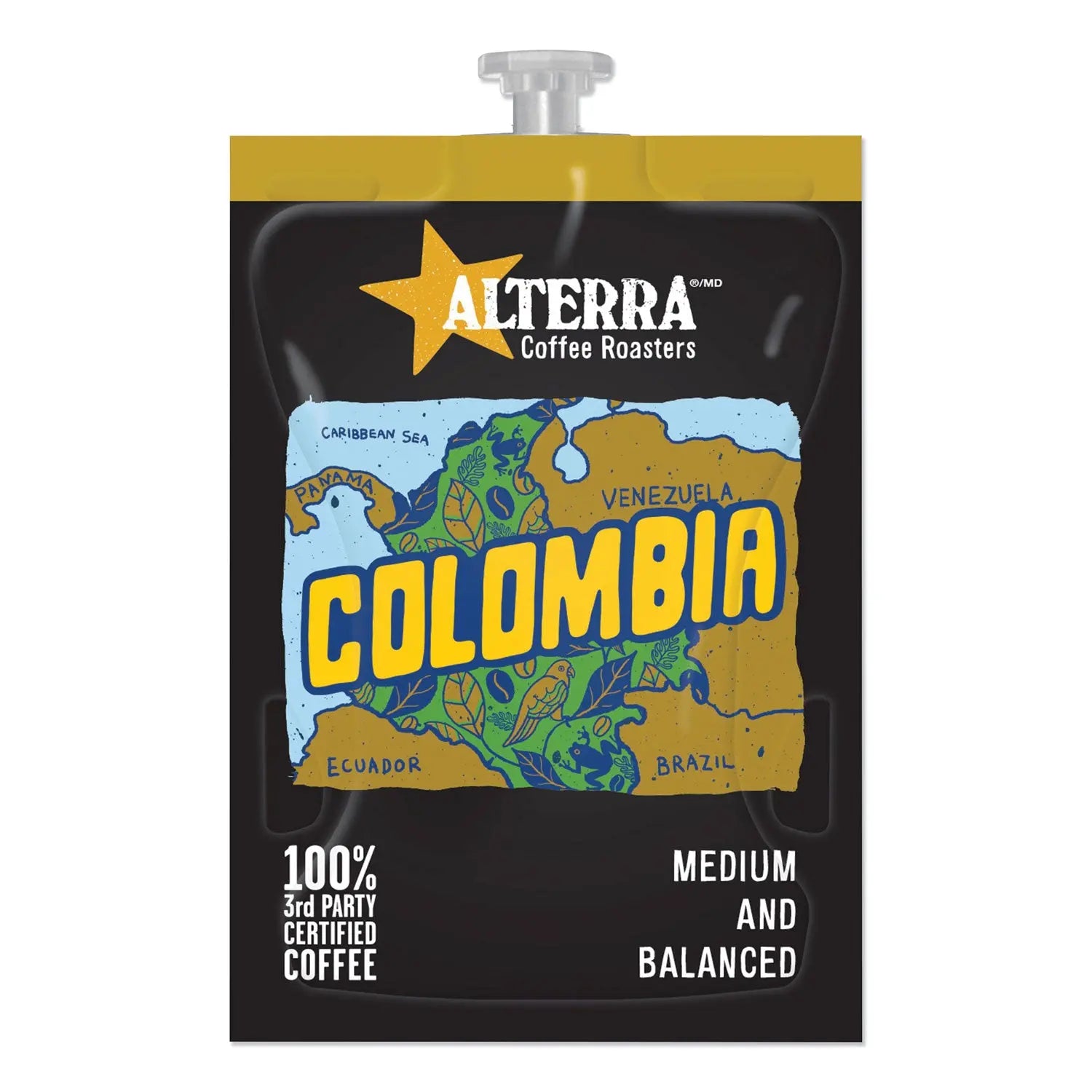 ALTERRA® Premium Colombian Coffee Pods, Medium Roast, 0.28 Oz (100 Count) - Compatible with Keurig 2.0 & Single Serve Brewers - Perfect for Home, Office & Breakfast Time