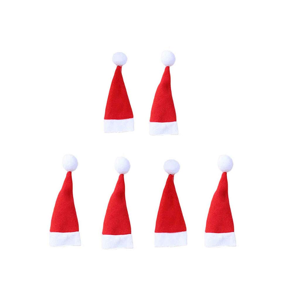 6PCS Christmas Decorative Hat Tableware Fork Storage Set - Festive Dining Table Decor for Holiday Parties & Home Decor