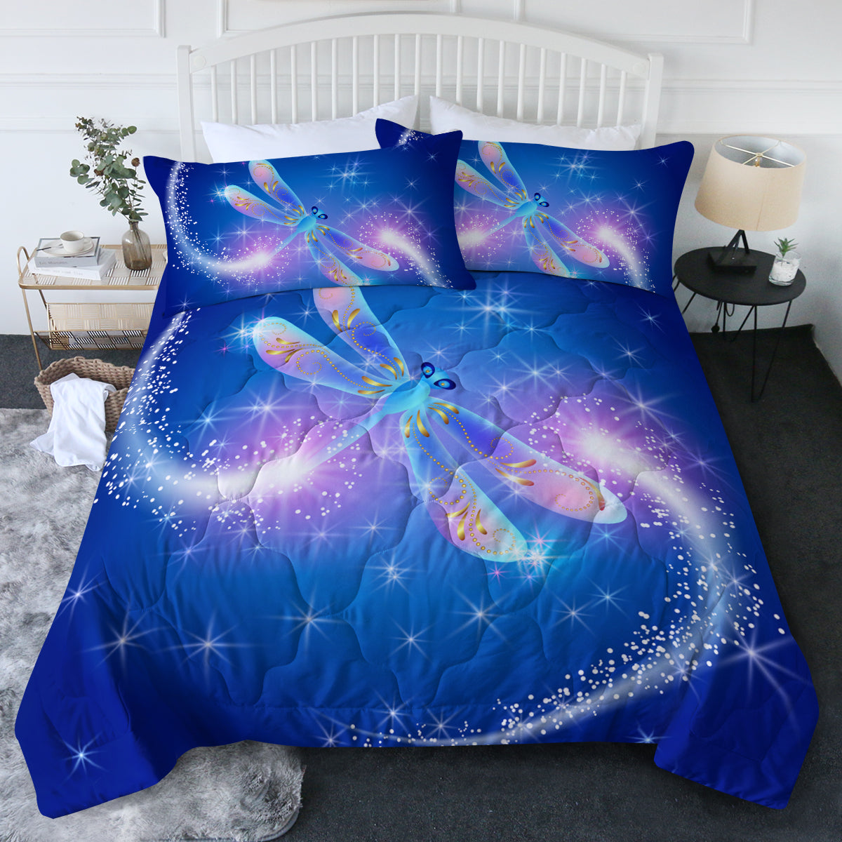 Premium Dragonfly Magic Comforter Set - Soft Bedding Collection for Queen/King Size - Perfect for Master Bedroom, Guest Room & Cozy Home Decor