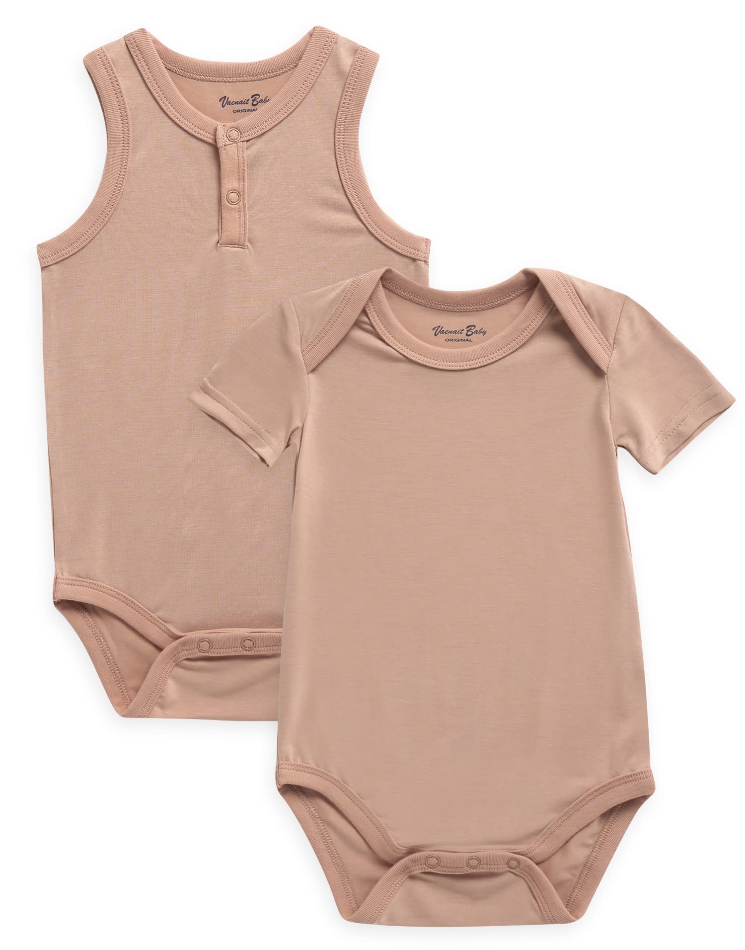 VAENAIT Baby Bamboo 2-Pack Sleeveless Jumpsuit - Newborn & Toddler Outfit for Boys & Girls - Perfect for Summer Play