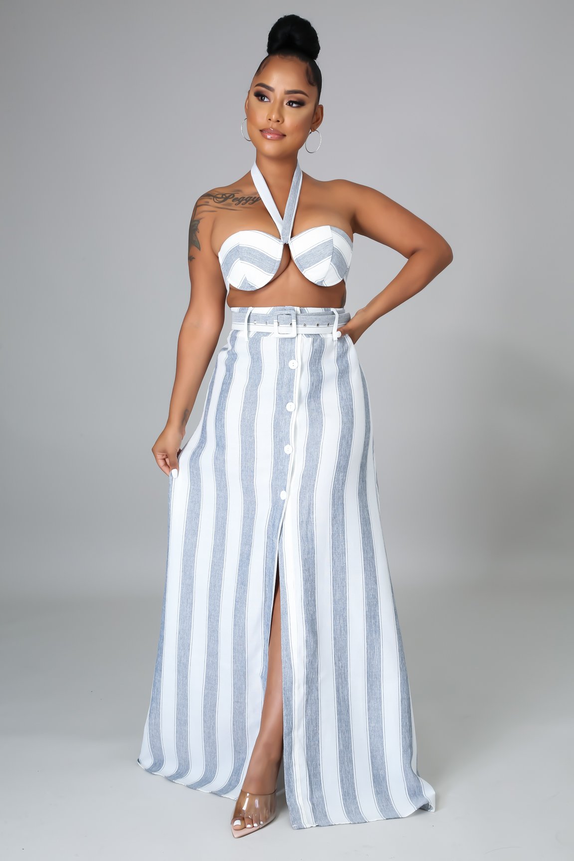 Janiyah 2 Piece Skirt Set for Women - Floral Print Summer Outfits, High Waist Skirt with Matching Top - Perfect for Beach Vacations, Date Nights & Casual Wear